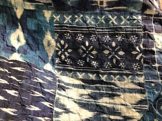 Plaid imprimé numérique à motif patchwork en coton lavé, confectionné en dimensions personnalisées par ASD Textiles